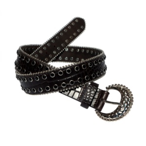 Haute qualité hommes Style occidental ceinture en cuir de vachette entièrement Floral outillé tête Rivet clouté personnaliser décoratif Cowboy - Product Image 3