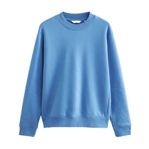 Jersey pesado de algodón 100% de alta calidad para hombre, sudadera de ajuste Regular/Sudadera con cuello redondo de Color sólido liso al por mayor - Product Image 4