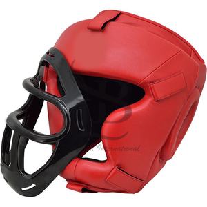 Custom Made MMA Boxing Head <b>Guard</b> with Removable Face Grill Cheeks Ear <b>Mouth</b> Protection Headgear and Hand Grips for Muay Thai - Product Image 6
