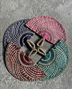 Abanico de paja tejido a mano para boda, exterior, vacaciones de verano, hogar, regalos, decoración, Camping, senderismo - Product Image 2