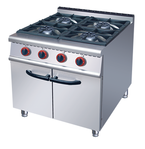 Chuyên Nghiệp Sang Trọng Nhà Bếp Thương Mại <span class=keywords><strong>Gas</strong></span> Phạm Vi Với 4-Burner Tủ Thép Không Gỉ Sàn-Thường vụ Công Nghiệp - Product Image 1