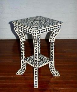 Table en os incrusté, prix d'usine, vente chaude, haute qualité, os de chameau incrusté, forme ronde, mobilier de salon, moderne, café - Product Image 1