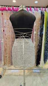 Robes de soirée faites à la main Mini robe de mariée avec décoration de motif brodé 3D - Product Image 2