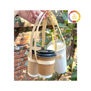 Portavasos de bambú Premium para cadenas de té de burbujas tejido a mano y sostenible para pedidos mayoristas globales - Product Image 2