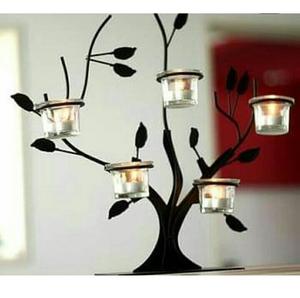 Latest Design With High Quality <b>Black</b> Metal <b>Candle</b> Stand Handcrafted Iron Aluminium Table Type Home Decor High Finish Box Packed - Product Image 2