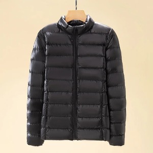 Nueva chaqueta de plumón para mujer, abrigo coreano de plumón de pato sin cuello ultraligero, Parkas acolchadas portátiles para mujer, Abrigo acolchado con cuello redondo - Product Image 4
