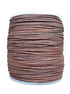 Cordón de cuero de vaca marrón desgastado de grano completo, collar de Color Original, cuerda redonda para fabricación de joyas, tamaño personalizado - Product Image 2