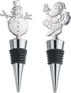 Tapones de botellas de vino de Navidad Juego de tapones de vacaciones de Navidad Tapas reutilizables Selladores de botellas Empaquetado individualmente para la decoración de Navidad-Venus - Product Image 2