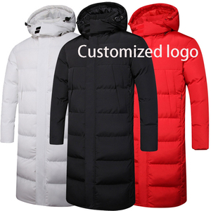 Haute qualité hommes vestes veste pour hommes Long hiver chaud bouffant manteau coupe-vent Logo personnalisé épais à capuche vêtements d'extérieur Streetwear - Product Image 2
