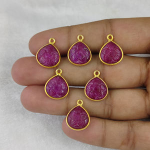 จี้อัญมณีรูปหัวใจทับทิมธรรมชาติขนาด12มม. 925เครื่องประดับโลหะแบบมีขอบทำด้วยเพชรที่มีเสน่ห์ - Product Image 4