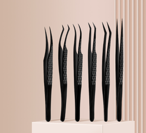 Pince à épiler à embouts incurvés droits pour extensions de cils Outil de pince à épiler en acier inoxydable - Product Image 1