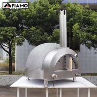 Mini four à pizza au gaz d'extérieur, construction en acier inoxydable et argile, capacité 50L, fonction de cuisson pour usage domestique et extérieur
