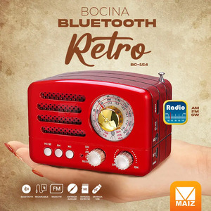 Retro AM/FM/SW <b>Bluetooth</b> USB <b>Aux</b> MP3 Radio - Assorted Colors - Product Image 5