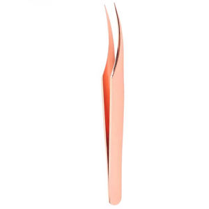 Rose Gold Precision <b>Eyelash</b> Extension Tweezers Custom Logo Professional High Quality Stainless Steel Volume <b>Application</b> Tool - Product Image 3