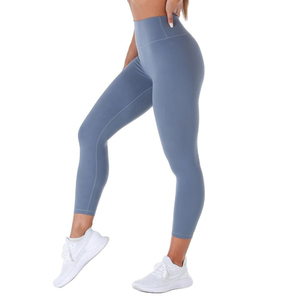 Vente en gros leggings de yoga taille haute personnalisés pour entraînement sportif leggings taille haute en tissu tricoté respirant pour femme - Product Image 1