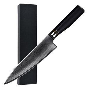 2025 nueva llegada japonés 8 pulgadas VG10 Damasco acero Kiritsuke Chef cuchillo cuchillos de cocina mango de ébano madera solidificada dirigida - Product Image 5