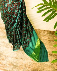 Saris en soie pure Kanchipuram et Kanjeevaram sur mesure, 100% soie, fabriqués avec le soie Mark, idéal pour être offert en cadeau de mariage - Product Image 2