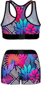 Short court en coton avec logo personnalisé pour femmes ensemble de fitness short d'été deux pièces écologique avec logo imprimé sur le devant - Product Image 2