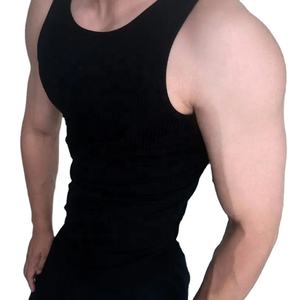 Débardeur de sport en coton pour homme, débardeur côtelé, extensible, fitness - Product Image 4