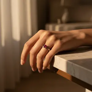 925 Silver Ruby Ring for Women Fine Platinum Jewelry with Cut Gemstone Rhodium Plated and <b>Set</b> Gift - Product Image 2