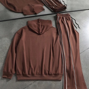 ชุดสูทกางเกงวอร์มทรงหลวมแบบมีฮู้ดตะเข็บตัดกัน - Product Image 3