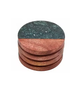 Freshly Design Wood & <b>Marble</b> <b>Coasters</b> Natural Finishing <b>Coaster</b> Used for Home Office and Table Decoration <b>Coasters</b> Trending - Product Image 1
