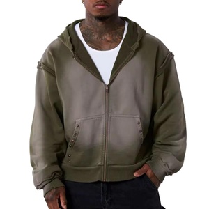 Sweat-shirt à capuche surdimensionné personnalisé, nouveau, effet délavé, 100% coton, streetwear de haute qualité, vintage, effet soleil, pour hommes - Product Image 1