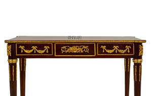 Mesa Auxiliar Cuadrada de Estilo Francés de Lujo con Incrustaciones Florales y Detalles en Latón Dorado Antiguo para Decoración Clásica de Esquinas - Product Image 2