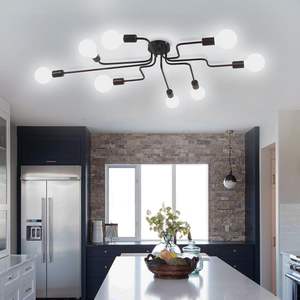 现代8灯吊灯工业嵌入式天花板灯具交流电源水晶客厅卧室餐厅厨房 - Product Image 5