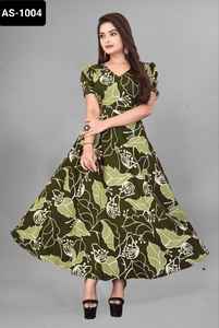 ชุดคลุมสไตล์ Anarkali Morden สำหรับผู้หญิงชุดปาร์ตี้อินเดียและเทศกาลพิมพ์ลายดิจิตอล - Product Image 5