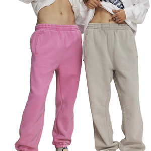 Pantalons de survêtement décontractés pour hommes, de haute qualité, 100% coton, respirants, coupe droite, taille mi-haute, cordon de serrage, poches plates, OEM ODM - Product Image 1