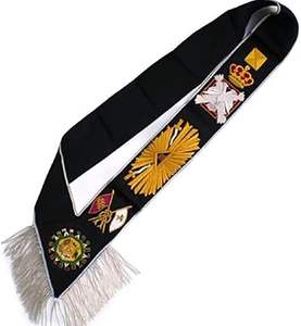 Officers Sash Bag Case with Velcro Hand Embroidery Square & Compass G Various Sizes & Materials - Product Image 3