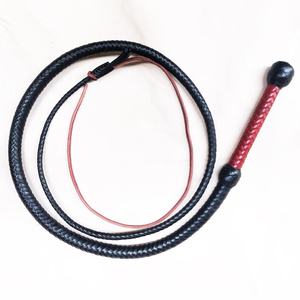 JEXMOO Fouets en cuir faits main personnalisés, outils artisanaux, rouge et noir, nouvelle arrivée, 2 ensembles d'équipements de bondage pour adultes, international - Product Image 4
