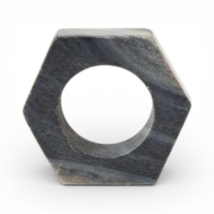 Anillos de Servilleta de Mármol Oscuro Natural con Textura de Piedra Rica para una Decoración de Comedor Sofisticada y Única - Product Image 5