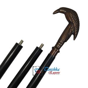 Bastón de Caminar Plegable de Madera con Mango de Cabeza de Cuervo Negro Antiguo de Aluminio Estilo Vintage, Hecho a Mano, de Alta Calidad, para Senderismo al Aire Libre - Product Image 3
