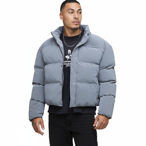 Vestes matelassées personnalisées pour l'hiver, unisexes, manteau bouffant et moelleux, vêtements décontractés confortables, fermeture éclair, col montant, devant, homme - Product Image 1