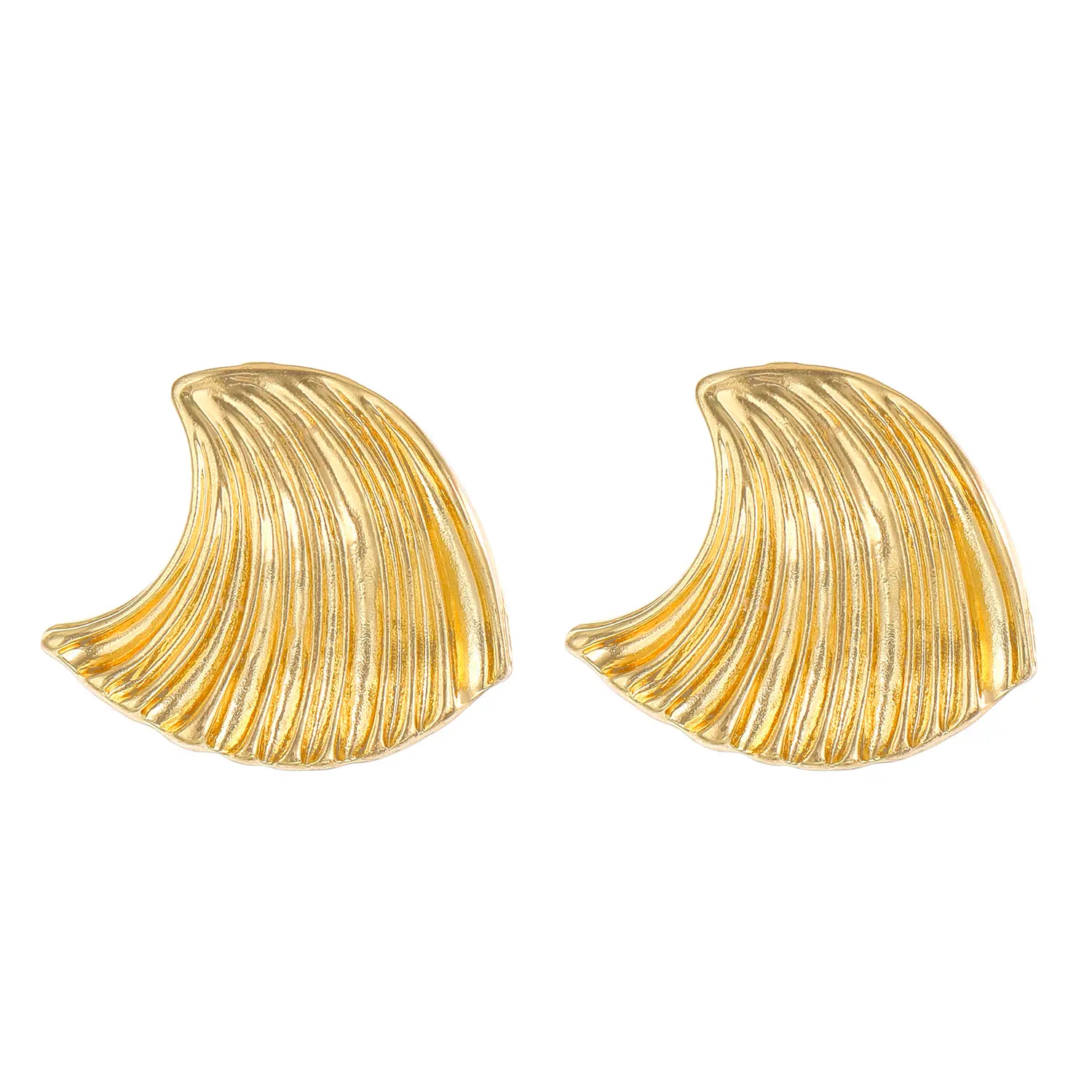 Boucles d'oreilles simples géométriques de personnalité européenne et américaine pli vagues design tempérament style de luxe léger