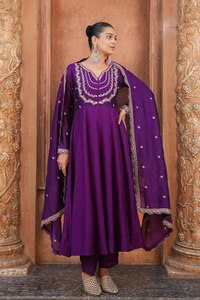 LAUNCHING NEW DESIGNER MODERN FESTIVE PARTY WEAR <b>KURTI</b> PENT with VICHITRA SILK DUPATTA and EMBROIDERY WORK - Product Image 2
