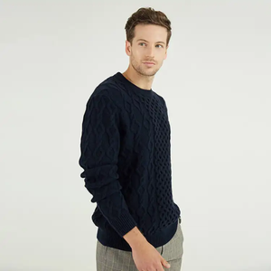 Hot Sale 2025 Men's 100% Cotton Anti-Pilling Winter <b>Pullover</b> <b>Sweater</b> Customized Front Logo High Quality Pakistan Manufacturer - Product Image 4