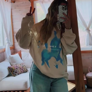 Sudadera con capucha con estampado personalizado Vintage para mujer, ropa de calle informal de manga larga de gran tamaño, con capucha, invierno, poliéster/algodón - Product Image 1