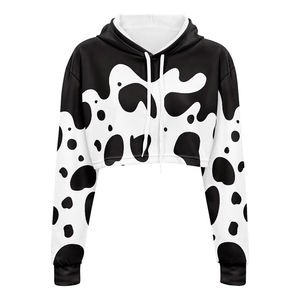 Pour les vêtements de sport sweat à capuche pour femmes logo personnalisé OEM meilleure qualité impression numérique coton matériel à manches longues haut court sweats à capuche pour femmes - Product Image 1