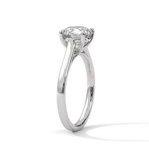 Bague de fiançailles solitaire élégante avec diamant de laboratoire 2 carats, or jaune, rose et blanc 14 carats, coupe ronde minimaliste, bague de demande en mariage personnalisée - Product Image 6