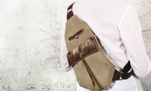 Sac de poitrine en cuir véritable et toile pour homme et femme, fermeture éclair tendance, voyage d'été, extérieur, bandoulière, usage quotidien, CSB-0074 - Product Image 4