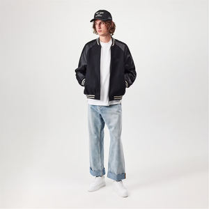 Veste universitaire en cuir PU avec logo personnalisé DUOLLB, style streetwear, pour hommes, service OEM, fermeture éclair, spandex pour l'hiver - Product Image 5