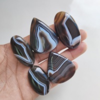 Cabochons en Agate Naturelle Rayée de Haute Qualité 36-48mm 9-15g pour la Fabrication de Pendentifs et de Colliers
