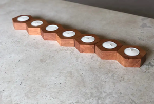 Vente en gros de photophore pour décoration de table de mariage Photophore en bois pour décoration d'hiver Bougeoir en bois avec support Meilleur ensemble à bas prix d'usine à bas quantité minimale de commande - Product Image 4