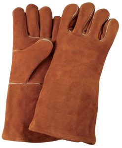 Gants de sécurité de construction longs et robustes en cuir de vachette renforcé à l'abrasion et à la chaleur pour le soudage - Product Image 6