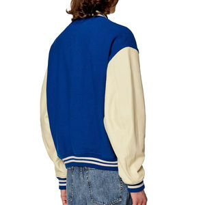 Veste d'hiver personnalisée pour homme, col montant, style lettreman, coupe-vent avec logo frontal, prix raisonnable, streetwear - Product Image 2