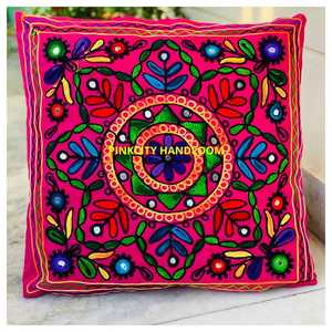 Handmade Cotton <b>Cushion</b> <b>Cover</b> with Embroidery Border Woven Suzani Pillow <b>Covers</b> for Sofa Decor Best Wedding Gift Room Decoration - Product Image 4
