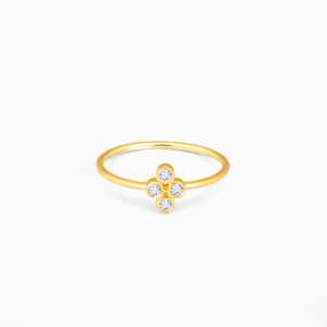 Bague en grappe de diamants plaqué or rose pour quatuor géométrique incrustation sans ternissure avec style d'éternité hip-hop à la mode - Product Image 3